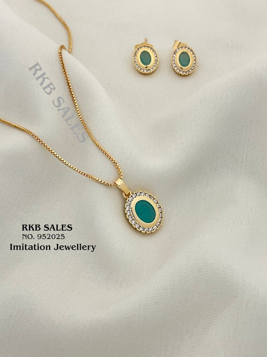 Chain Pendant Earring Set for Daily Wear At Wholesale Price