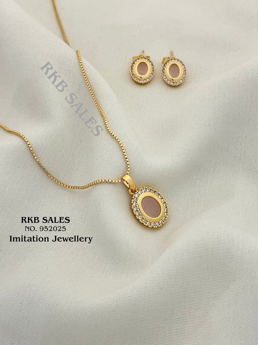 Chain Pendant Earring Set for Daily Wear At Wholesale Price