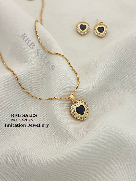 Chain Pendant Earring Set for Daily Wear At Wholesale Price