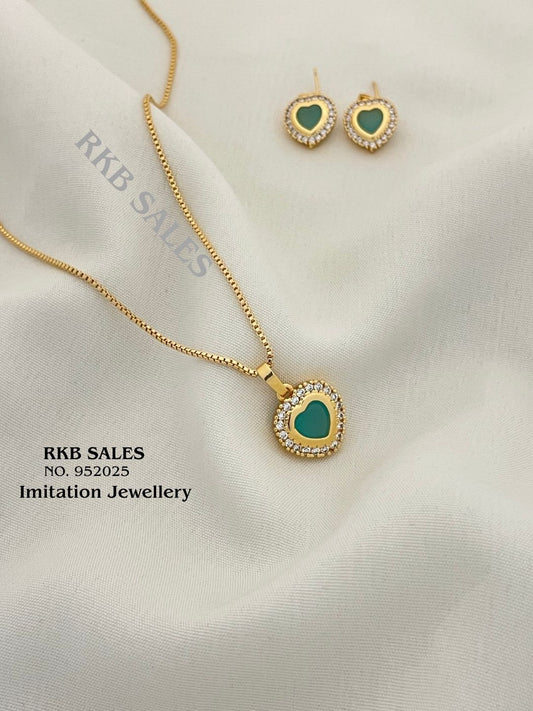 Chain Pendant Earring Set for Daily Wear At Wholesale Price
