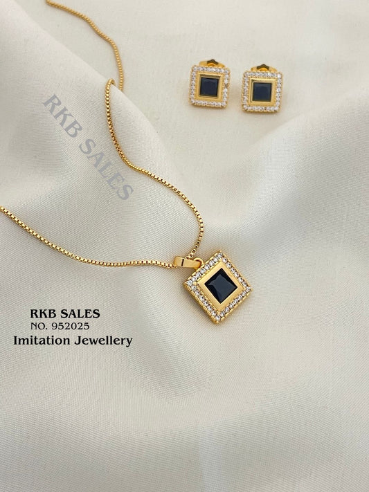 Chain Pendant Earring Set for Daily Wear At Wholesale Price