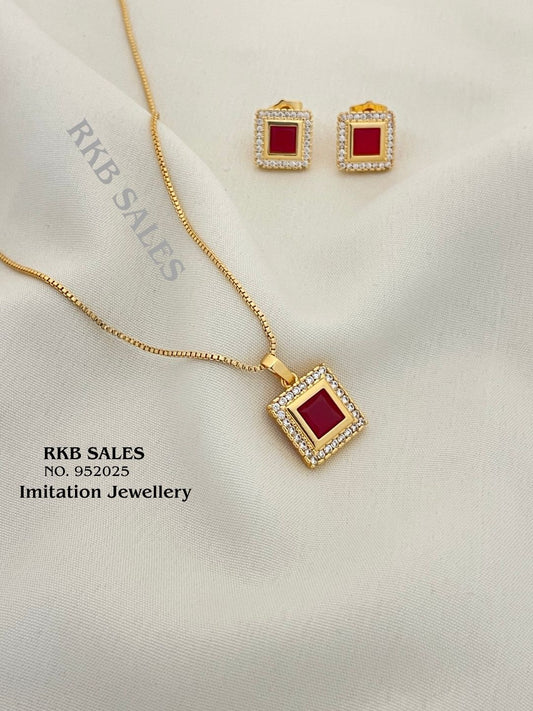 Chain Pendant Earring Set for Daily Wear At Wholesale Price